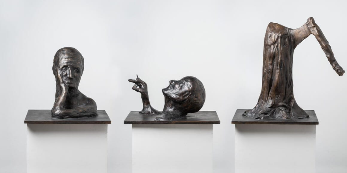 <p>Celan, H&ouml;lderlin, Heidegger-drei Plastiken von Peter Brandes</p>